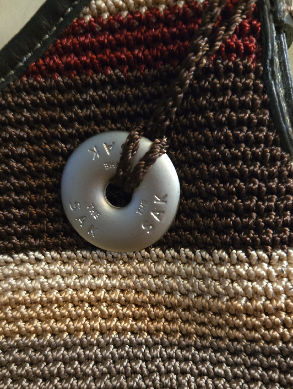The Sak. A Woven Stripe Shoulder Bag in Brown and Tan - Picture 2 of 4